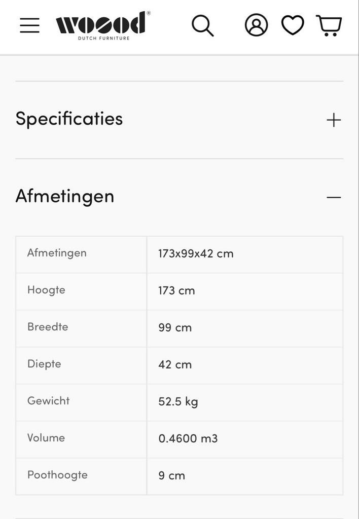 WOOOD Vitrinekast - Zwart metaal - Zo goed als nieuw, Ophalen, 50 tot 100 cm, Zo goed als nieuw, Metaal