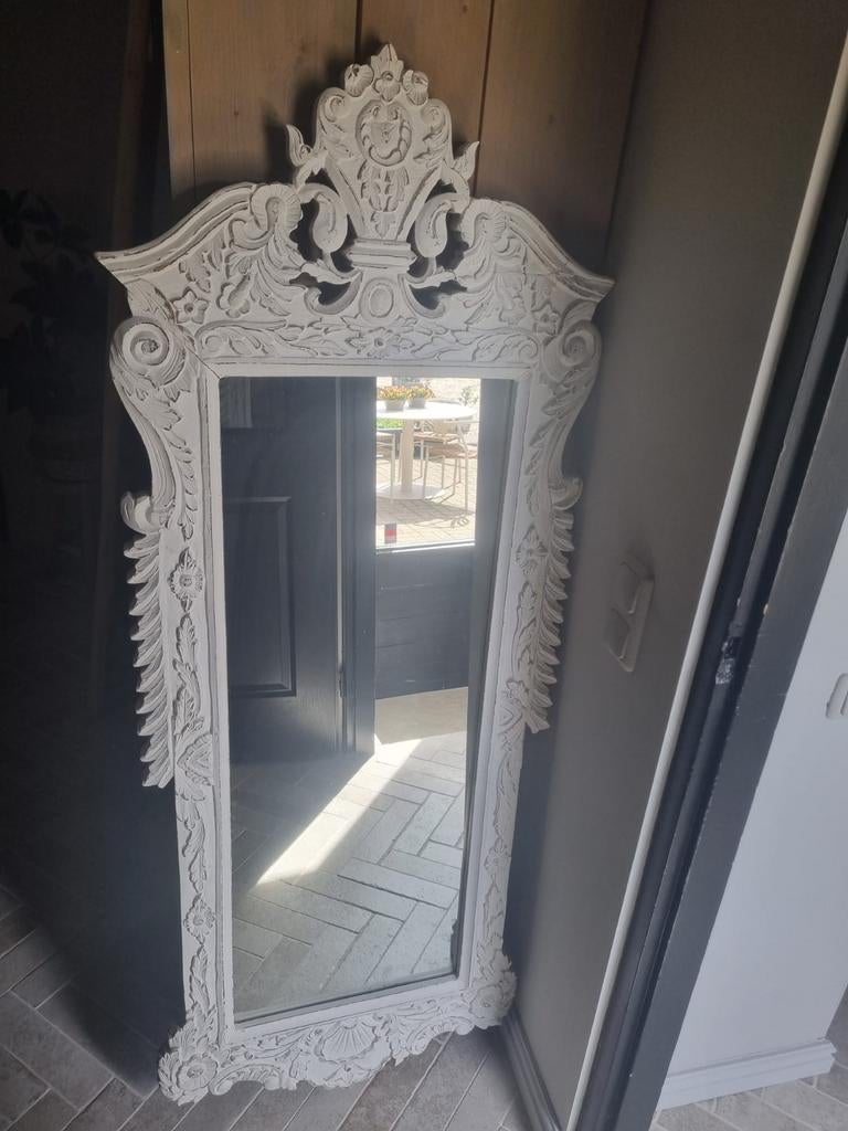 Brocante spiegep, Antiek en Kunst, Ophalen, Rechthoekig