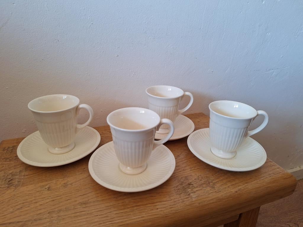 4 Wedgwood Edme koffiekopjes - 8,5 cm hoog, Ophalen of Verzenden