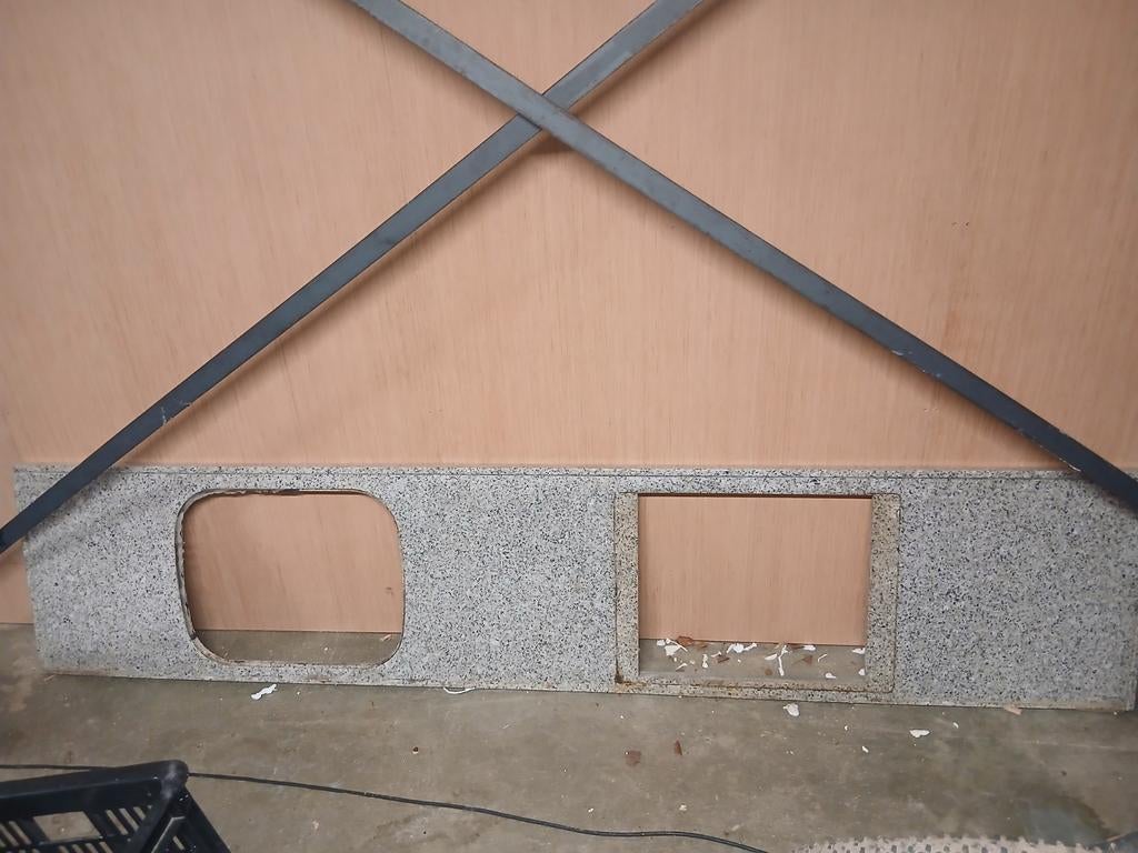 Te koop granieten aanrechtblad met gaskookplaat, Huis en Inrichting, Keuken | Complete keukens, Ophalen, Gebruikt, Graniet of Steen