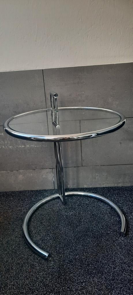 Design bijzettafel Eileen Gray stijl - Verstelbaar, Ophalen, Minder dan 55 cm, Gebruikt, Rond