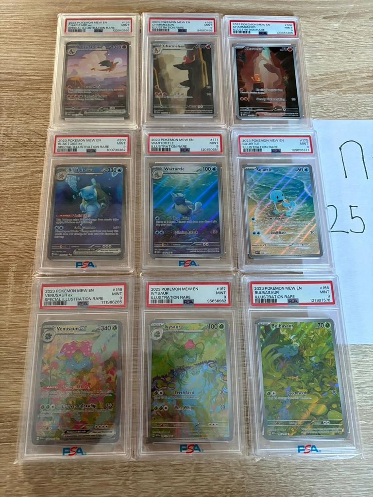 PSA 9 Complete Base Set pokemon 151, Ophalen of Verzenden, Nieuw, Meerdere kaarten