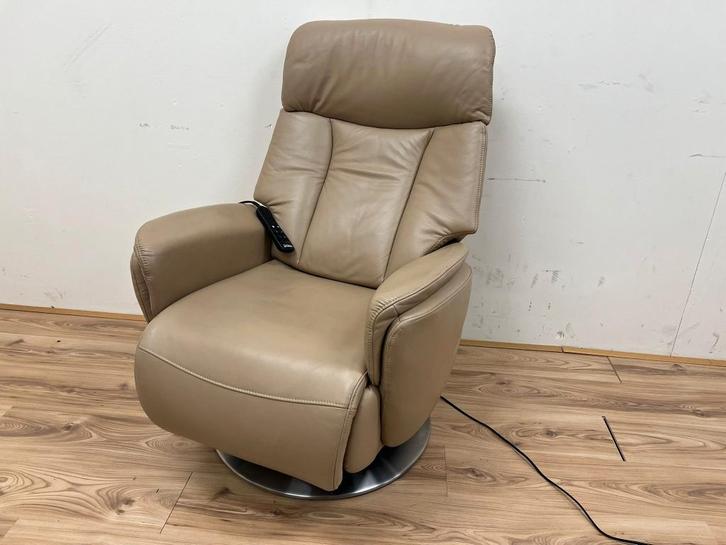 Hukla sta op stoel beige leer op draaivoet, Diversen, Verpleegmiddelen, Zo goed als nieuw, Ophalen of Verzenden