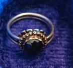 Antieke granaat Ring zilver met gouden rand, Sieraden, Tassen en Uiterlijk, Antieke sieraden, Ophalen of Verzenden, Zilver