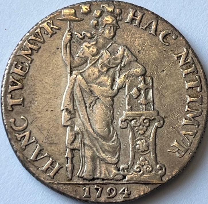 Utrecht schaarse drie gulden 1794, Postzegels en Munten, Munten | Nederland, Losse munt, Overige waardes, Vóór koninkrijk, Zilver