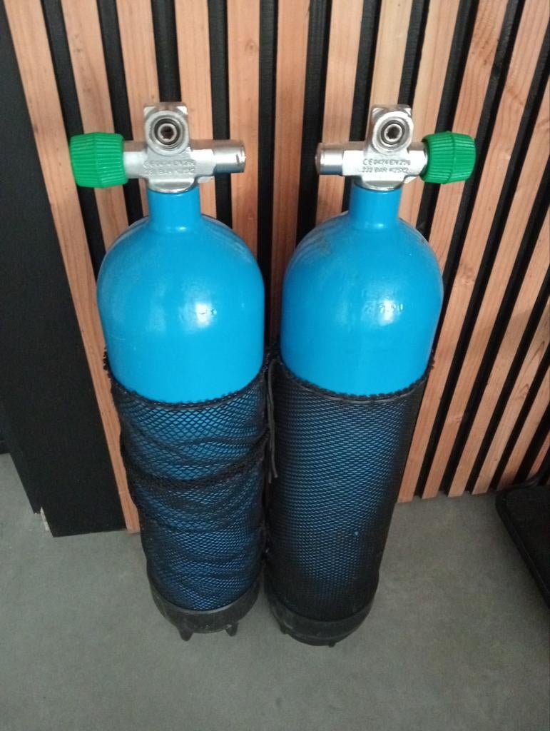 Sidemount Duikflessen 2x7 Ltr Staal, Ophalen, Gebruikt, Duikfles
