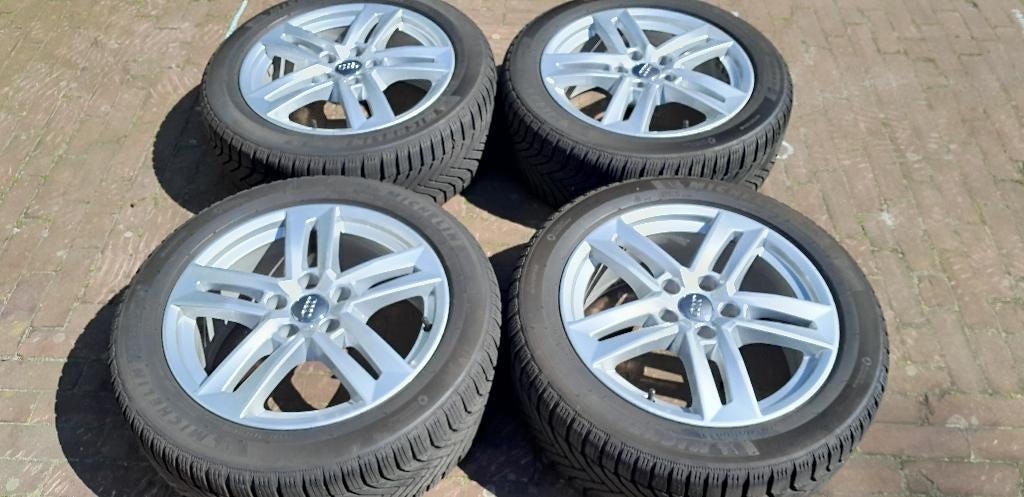 Velgen Audi A4 B8&B9 7j17 + Michelin 225 50 HR 17 98H Winter, Auto-onderdelen, Banden en Velgen, Ophalen, Gebruikt, Banden en Velgen