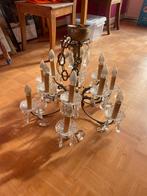 Elegante kroonluchter met glazen pegels, Ophalen, Gebruikt, Glas