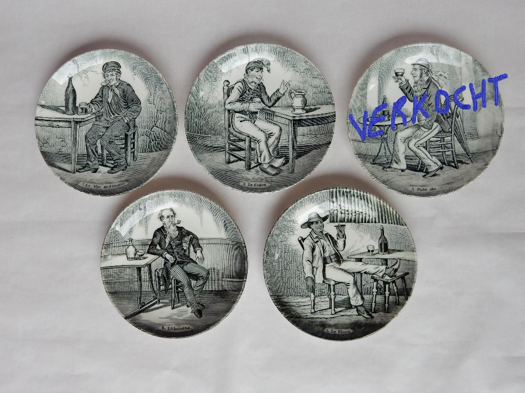 4 porseleinen onderzetters Royal Sphinx P. Ragout Maastricht, Ophalen of Verzenden