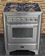 Luxe Fornuis Boretti Majestic 70cm rvs GASOVEN 4 pits, Witgoed en Apparatuur, Niet ingevuld, 60 cm of meer, Niet ingevuld, Zo goed als nieuw