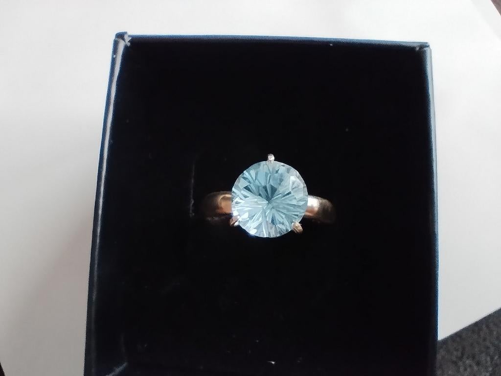 14 karaat gouden ring met Topaas, Sieraden, Tassen en Uiterlijk, Ringen, Geel, Ophalen of Verzenden, Zo goed als nieuw, 17 tot 18