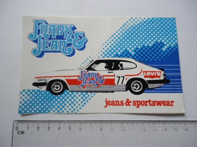 sticker oud FORD CAPRI Levis Frank Jean auto cross rally, Verzenden, Zo goed als nieuw, Bedrijf of Vereniging