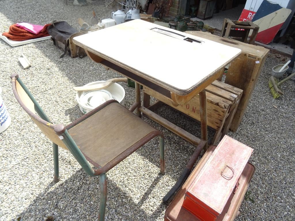 brocant oud schooltafeltje - school tafeltje, Antiek en Kunst, Curiosa en Brocante, Ophalen