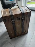 Vintage Kist / Opbergkist met Leren Details, Minder dan 50 cm, Gebruikt, 50 tot 75 cm, Minder dan 50 cm