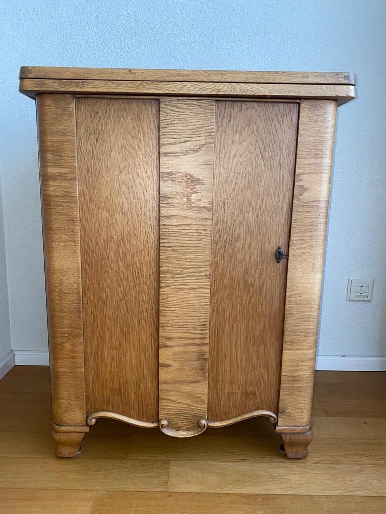 Antieke Köhler naaimachine in prachtig kastje, compleet, Antiek en Kunst, Ophalen