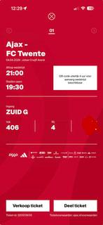 Ajax-Twente, Tickets en Kaartjes, Eén persoon, April