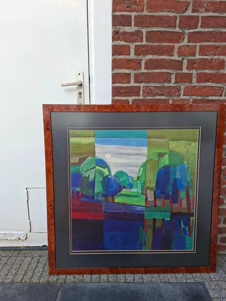 Ton Schulten Zeefdruk 'At the Lake' - Ingelijst, Antiek en Kunst, Kunst | Litho's en Zeefdrukken, Ophalen