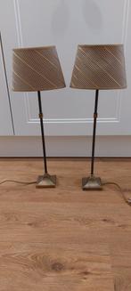 Goudkleurige schemerlampen 2×/ovale kap, Huis en Inrichting, Lampen | Tafellampen, Ophalen of Verzenden, Zo goed als nieuw, Minder dan 50 cm