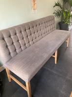 Olav eetkamerbank - antraciet stof, gecapitonneerd, Ophalen, Gebruikt, Drie, Landelijk