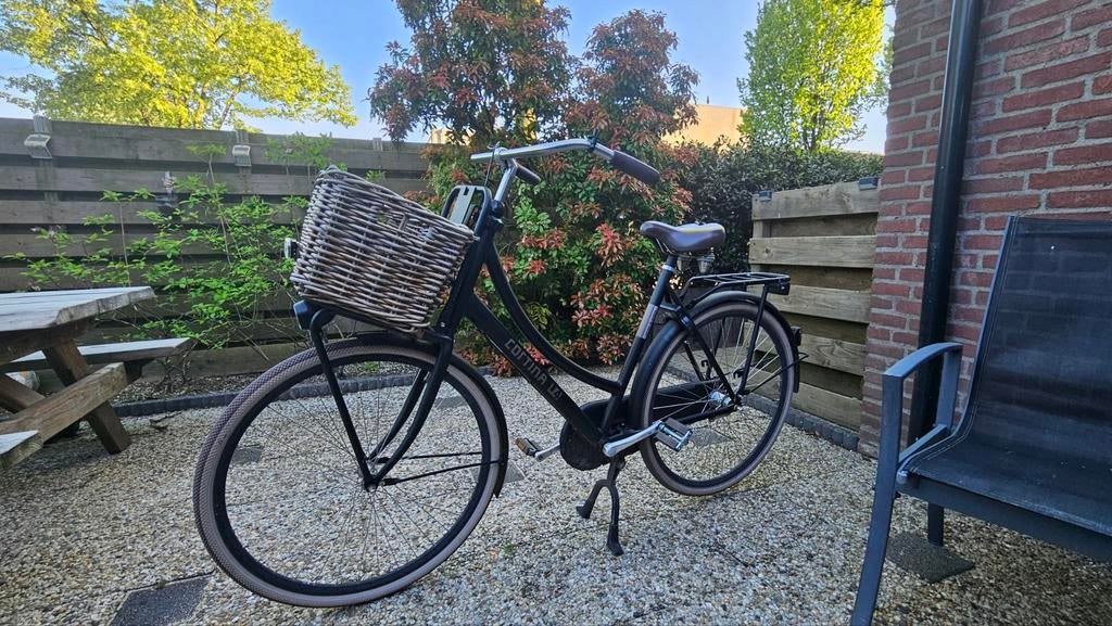 Cortina U4 Damesfiets met mand, Terugtraprem, 53 tot 56 cm, Versnellingen, Zo goed als nieuw