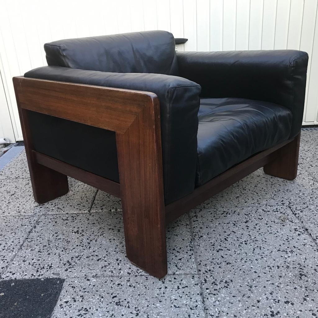 Vintage fauteuil Gavina Bastiano Afra Tobia Scarpa, Gebruikt, 75 tot 100 cm, Ophalen of Verzenden, Nvt