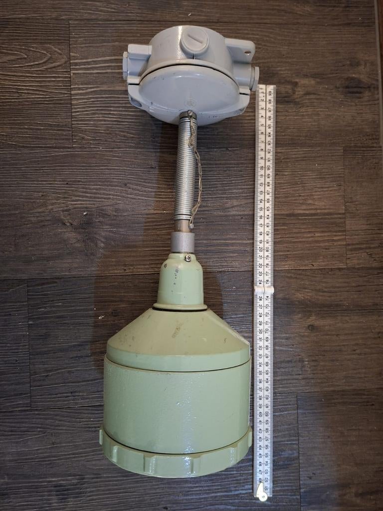 Set van 6 Vintage Industriële Rotterdam Werkplaatslampen, Ophalen, Gebruikt, Minder dan 100 cm, Metaal