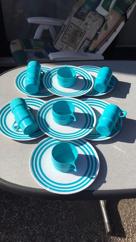 Camping Servies Coppia / Hema, Caravans en Kamperen, Kampeeraccessoires, Gebruikt, Ophalen