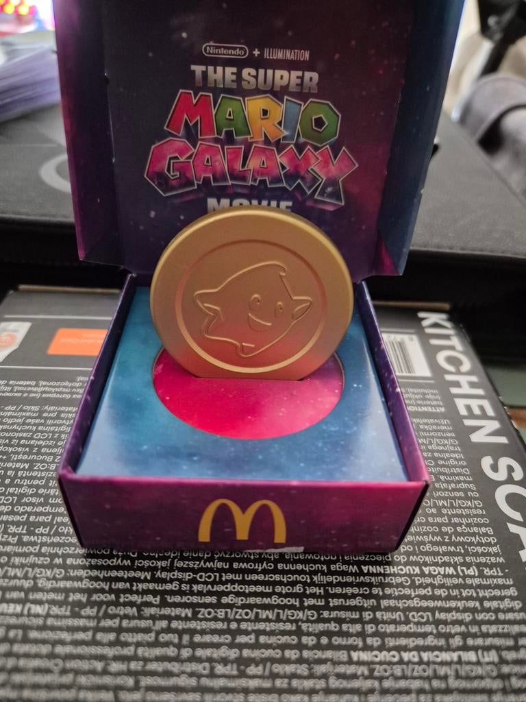 Mc Donald's mario galaxy munt goud, Ophalen