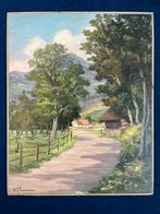 W.J. Pasman Schilderij Berglandschap Berg Landschap Bergen, Ophalen of Verzenden