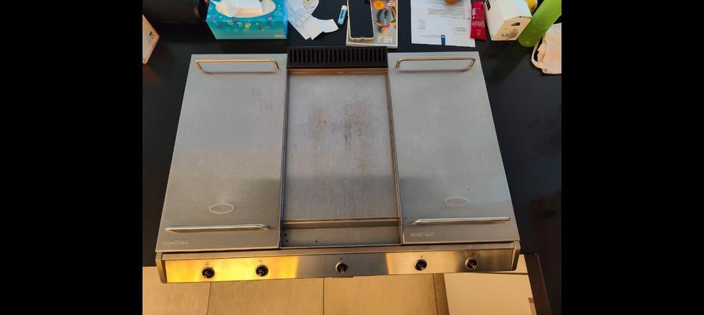 Boretti gasfornuis met bakplaat, 90 cm breed, Ophalen, Gebruikt, 60 cm of meer, Grill