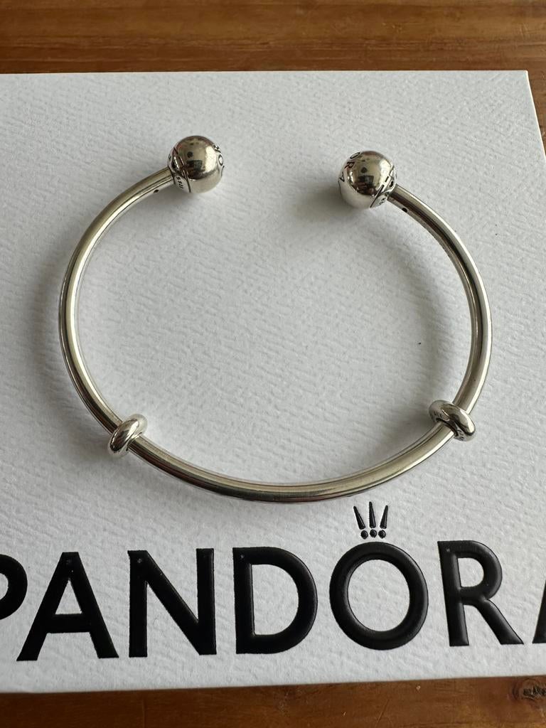 Pandora open bangle mt 2, Sieraden, Tassen en Uiterlijk, Armbanden, Ophalen of Verzenden, Zo goed als nieuw, Zilver