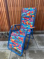 Lafuma vintage tuinstoel stretcher ligbed, Ophalen, Gebruikt, Textileen, Inklapbaar