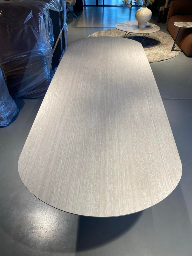 Eetkamertafel 240x100cm HPL Rockridge - zwart frame oxx, Huis en Inrichting, Ophalen, 100 tot 150 cm, Vijf personen of meer, Dyyk
