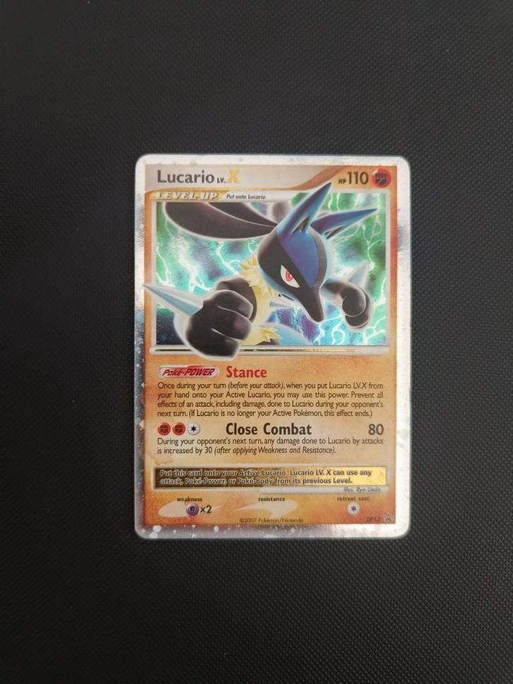 Lucario lv. X promo (DP12), Hobby en Vrije tijd, Verzamelkaartspellen | Pokémon, Zo goed als nieuw, Ophalen of Verzenden
