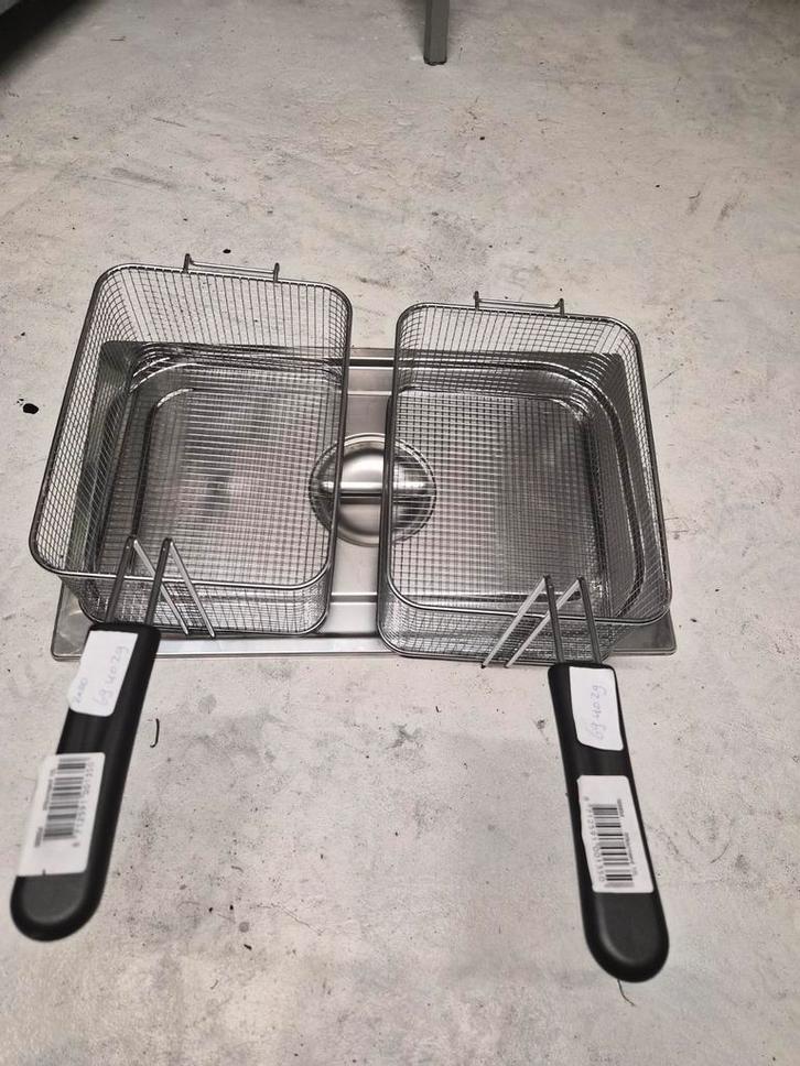 Frituurmand met dubbele binnenpan - RVS, Witgoed en Apparatuur, Frituurpannen, Gebruikt, 4 liter of meer, Duo-friteuse, Uitneembare binnenpan