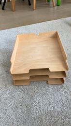 3 vintage houten bureau opbergers, Ophalen, Zo goed als nieuw