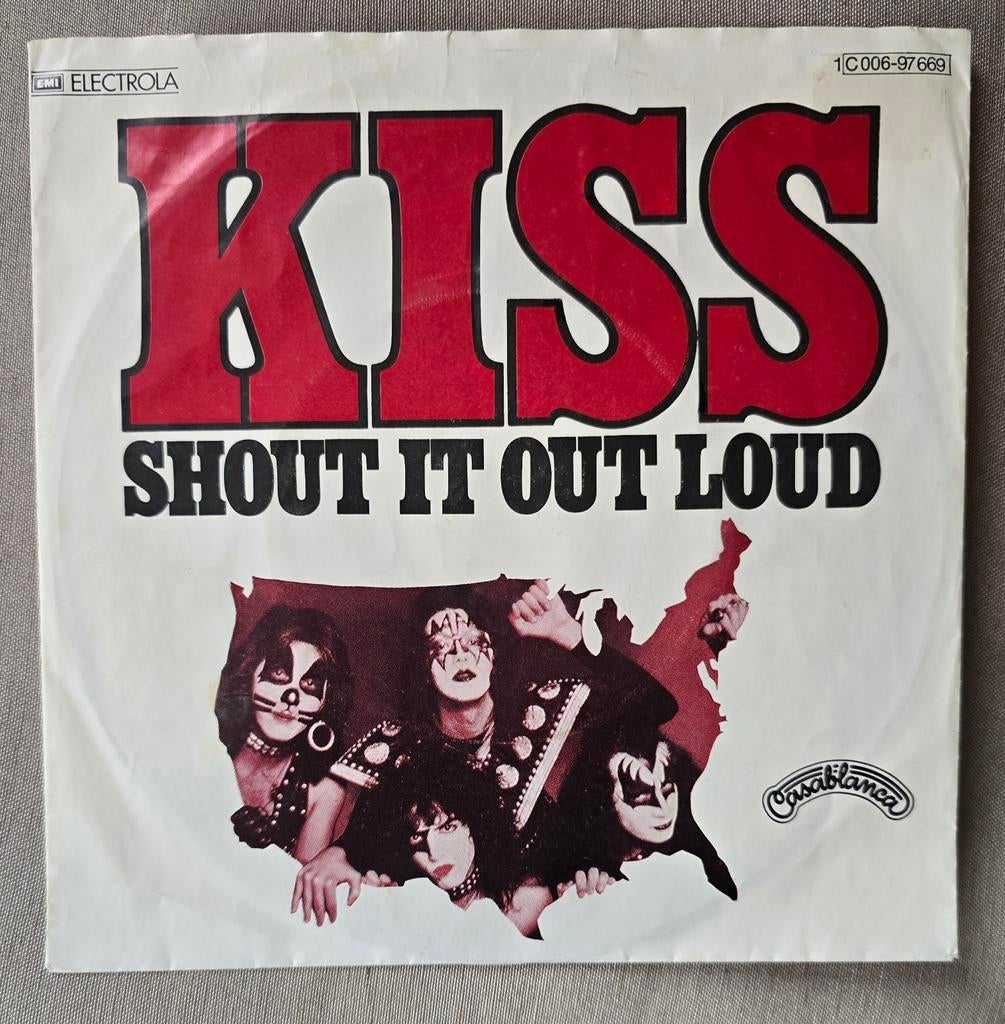 Kiss - Shout It Out Loud - Single, Cd's en Dvd's, Vinyl Singles, Zo goed als nieuw, Single, Overige genres, 7 inch, Ophalen of Verzenden