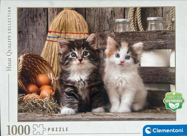 Clementoni Legpuzzel 1000 stukjes - Lovely Kittens, Hobby en Vrije tijd, Denksport en Puzzels, Zo goed als nieuw, Legpuzzel, 500 t/m 1500 stukjes