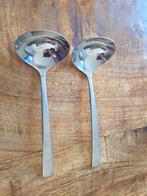 2X Rvs soep/ sauzen lepels 18 cm, Gebruikt, Ophalen of Verzenden, Rvs of Chroom, Vaatwasserbestendig