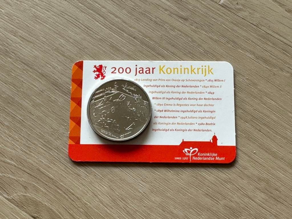 Penning 200 jaar koninkrijk in coincard, Postzegels en Munten, Munten | Nederland, Ophalen of Verzenden