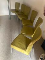 Set van groene leren design stoelen: Montis Spica., Huis en Inrichting, Ophalen, Overige kleuren, Leer, Zo goed als nieuw