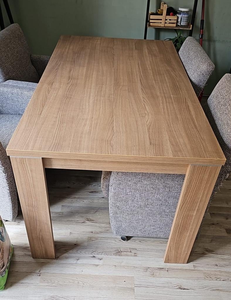 Nette eettafel 160x90 cm - houtlook, Huis en Inrichting, Tafels | Eettafels, 50 tot 100 cm, Zo goed als nieuw, 150 tot 200 cm