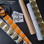 Inpakset thank you kaartjes smiley stickers confetti papier, Verzenden, Nieuw