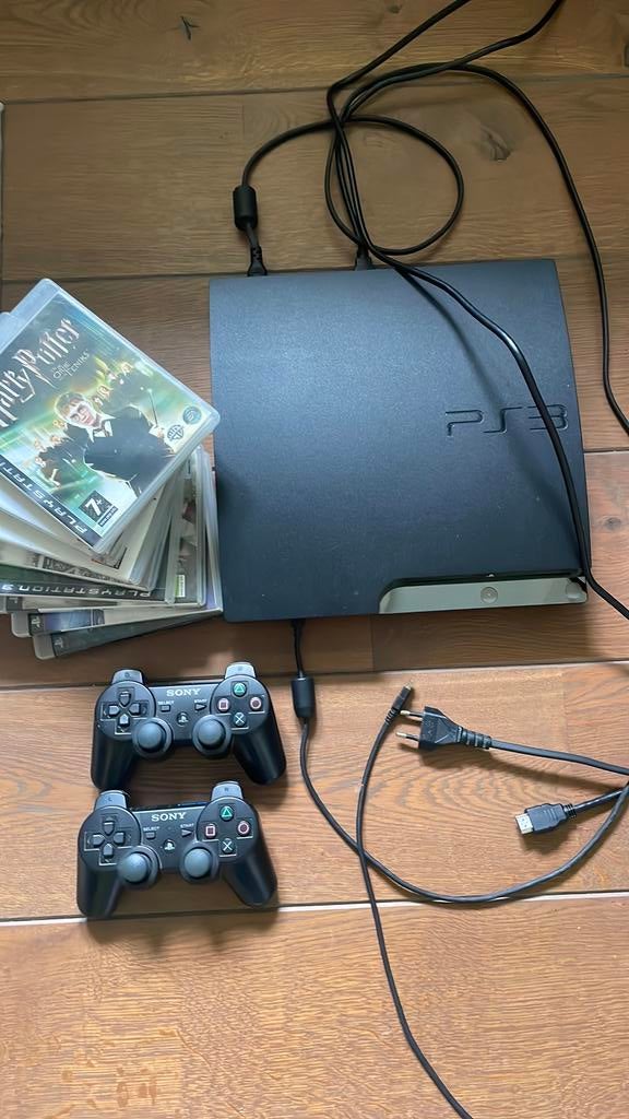 Playstation 3 met 8 spellen, Ophalen, Gebruikt, Met 2 controllers, Met games