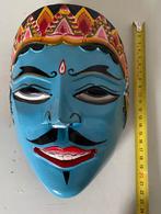 Blauw houten masker (Indonesië), Ophalen of Verzenden, Gebruikt