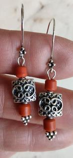 Koraal balikralen oorbellen, Hangers, Verzenden, Nieuw, Rood