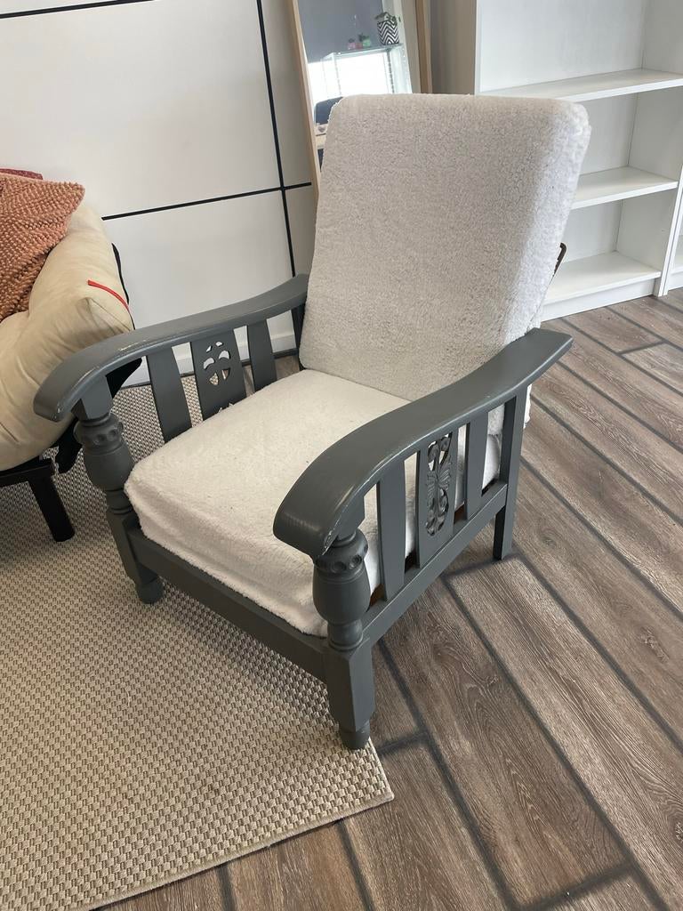 Ouderwetse stoel, opnieuw gestoffeerd, Antiek en Kunst, Ophalen