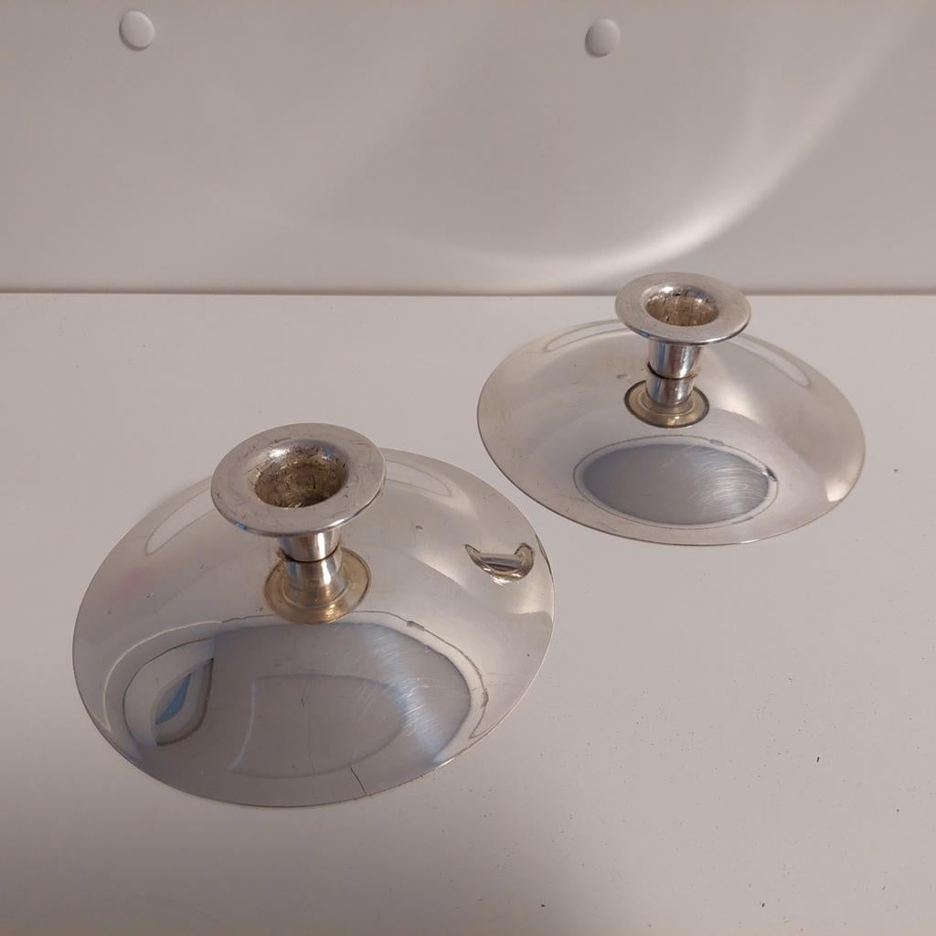 Sola 90  verzilverde kaarsen kandelaars, Ophalen of Verzenden, Overige materialen