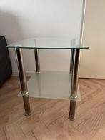 2x Glazen Bijzettafel – €30 – DIRECT OPHALEN, Huis en Inrichting, Tafels | Bijzettafels, 45 tot 60 cm, Minder dan 55 cm, Rond