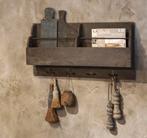 Houten wandrek met haken, Ophalen, Zo goed als nieuw